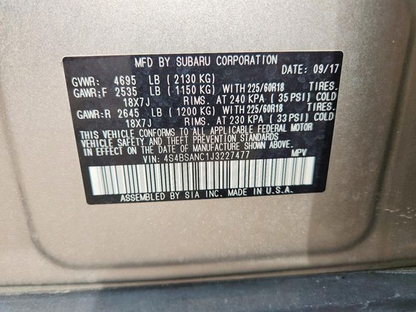 2018 SUBARU OUTBACK