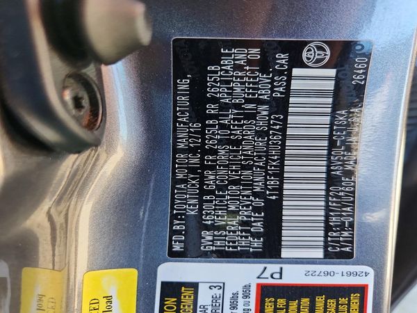 2017 TOYOTA CAMRY LE/SE/XLE/XSE