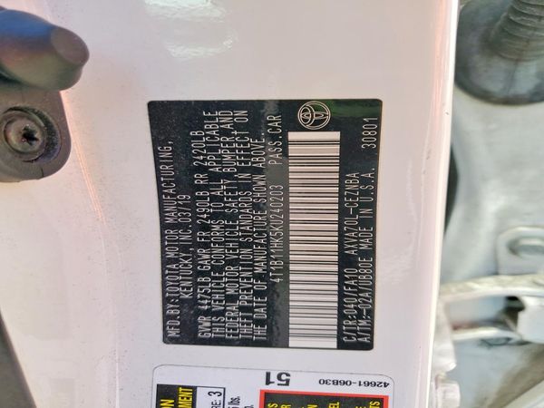 2019 TOYOTA CAMRY L/LE/SE/XLE