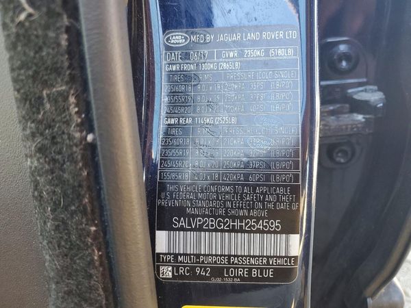 2017 LAND ROVER RANGE ROVER EVOQUE SE