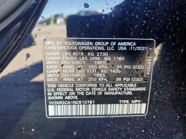 2022 VOLKSWAGEN ATLAS 4Motion SE w/ Tech