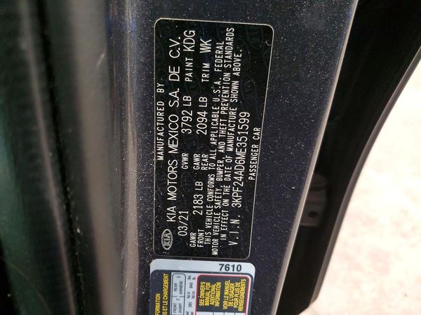 2021 KIA FORTE FE, LXS