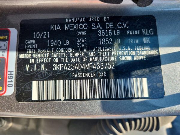 2021 KIA RIO LX, S