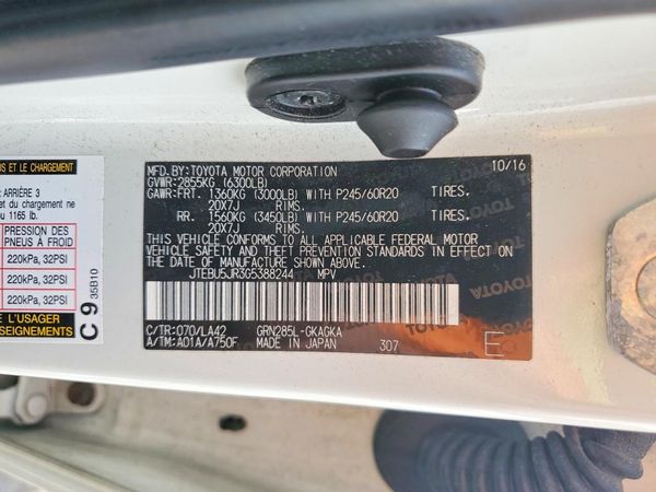 2016 TOYOTA 4RUNNER Base Grade