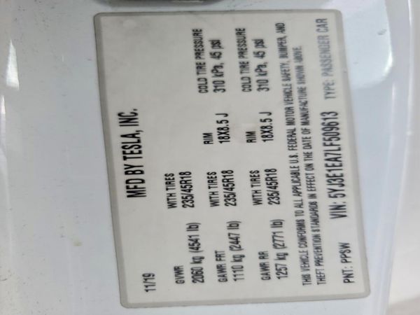 2020 TESLA MODEL 3