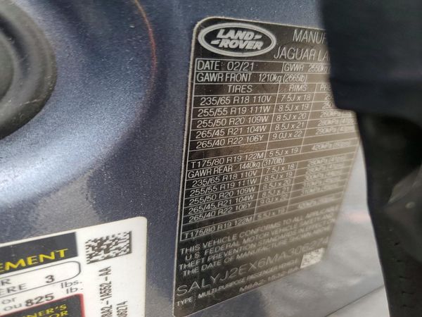 2021 LAND ROVER RANGE ROVER VELAR S