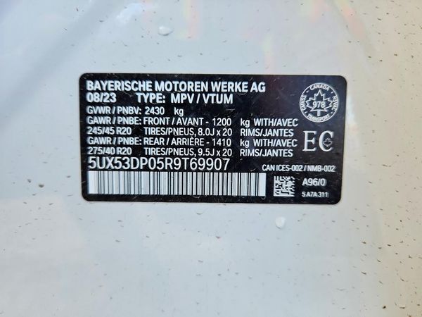 2024 BMW X3 xDrive30i — VINS