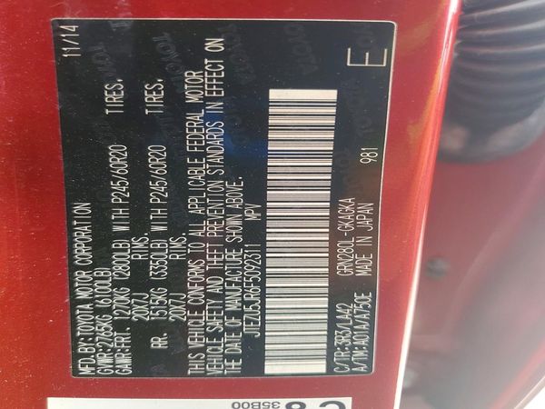2015 TOYOTA 4RUNNER Base Grade