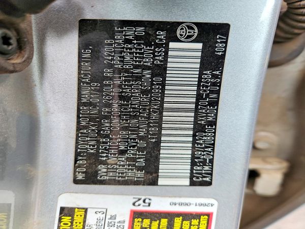 2019 TOYOTA CAMRY L/LE/SE/XLE