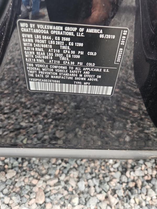 2019 VOLKSWAGEN ATLAS