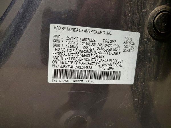 2019 ACURA MDX SH-AWD TECH 7P