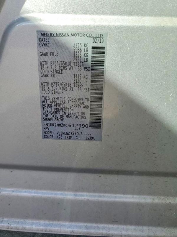 2019 NISSAN PATHFINDER