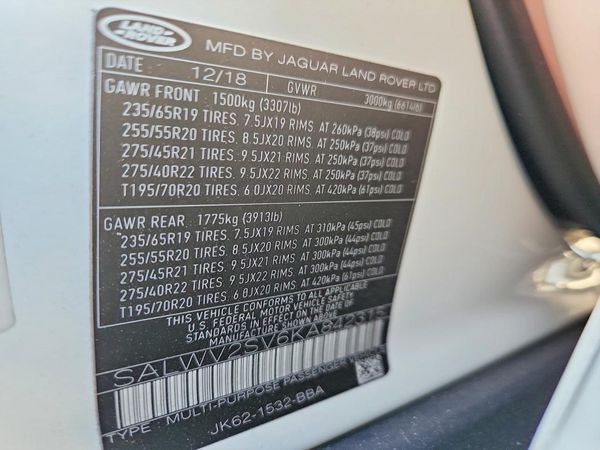 2019 LAND ROVER RANGE ROVER SPORT HSE Dynamic — VINS