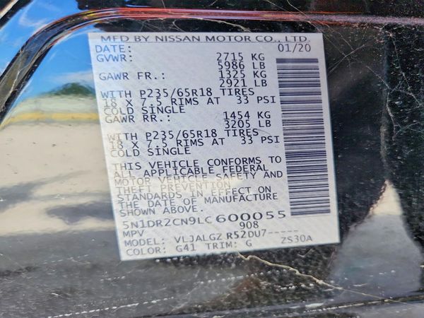 2020 NISSAN PATHFINDER SL