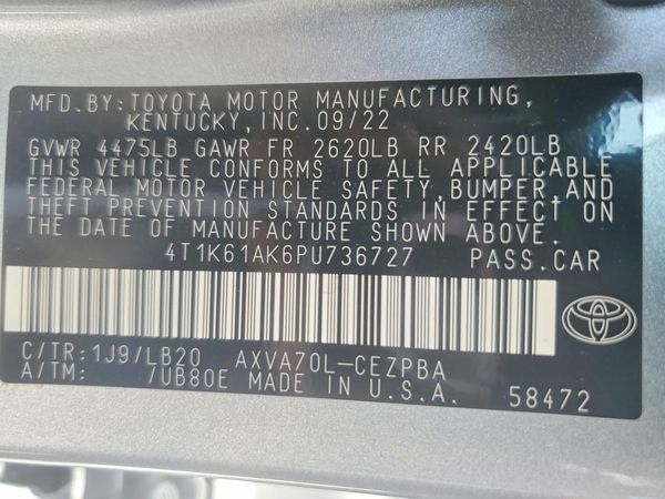 2023 TOYOTA CAMRY