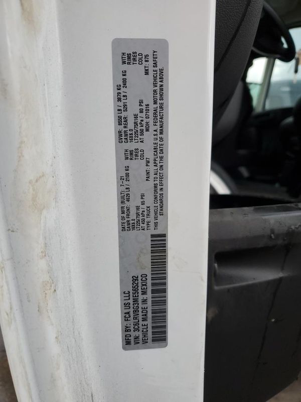 2021 RAM PROMASTER 1500