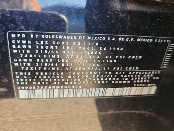 2022 VOLKSWAGEN TIGUAN 4Motion S