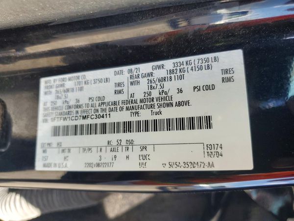 2021 FORD F150