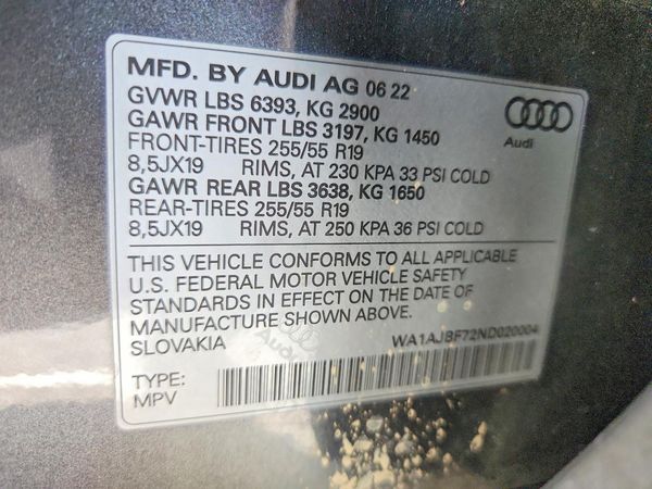2022 AUDI Q7 quattro Premium