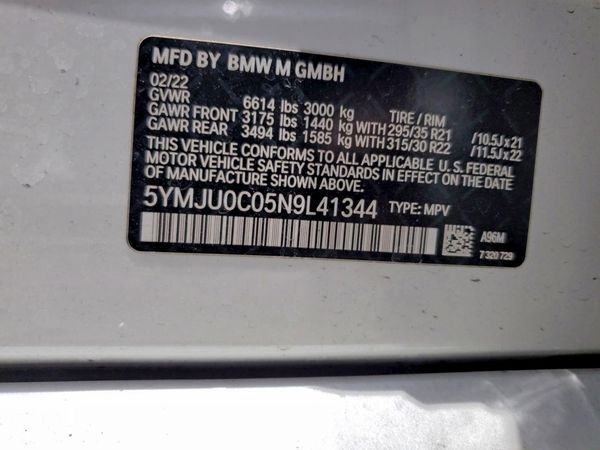2022 BMW X5 X5 M/M Competition — VINS