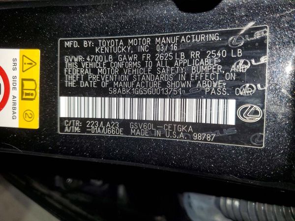 2016 LEXUS ES