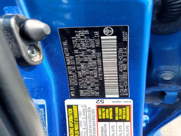 2018 TOYOTA CAMRY L/LE/SE/XLE — VINS