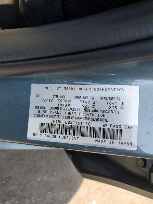 2012 MAZDA 3 Touring/GS — VINS