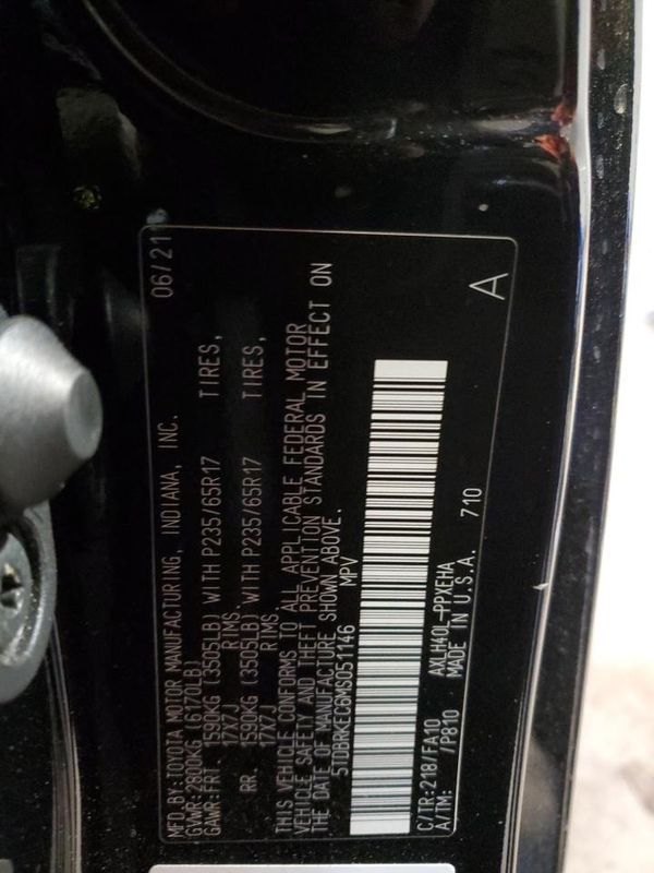 2021 TOYOTA SIENNA LE Plus Package — VINS