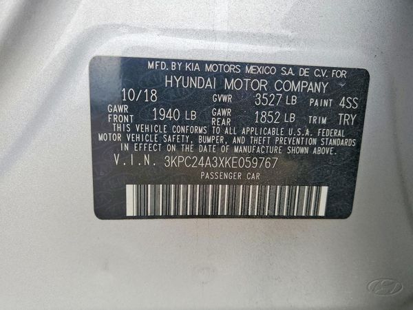 2019 HYUNDAI ACCENT