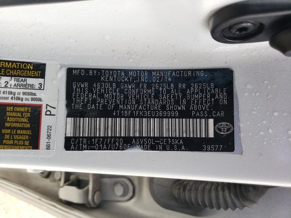 2014 TOYOTA CAMRY