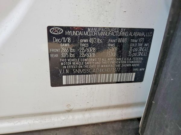 2019 HYUNDAI SANTA FE Limited, Ultimate