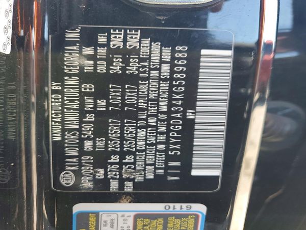 2019 KIA SORENTO L, LX, S