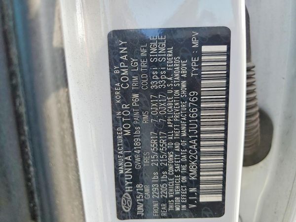2018 HYUNDAI KONA SEL