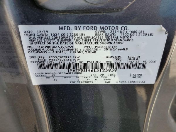 2020 FORD MUSTANG