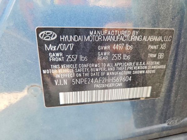 2017 HYUNDAI SONATA SE, Eco