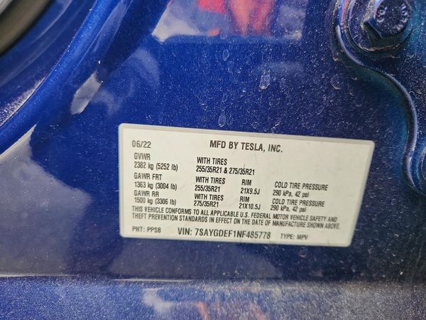 2022 TESLA MODEL Y