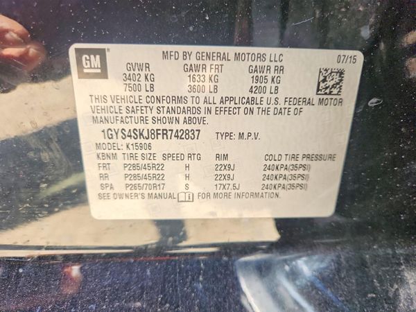 2015 CADILLAC ESCALADE ESV Luxury — VINS