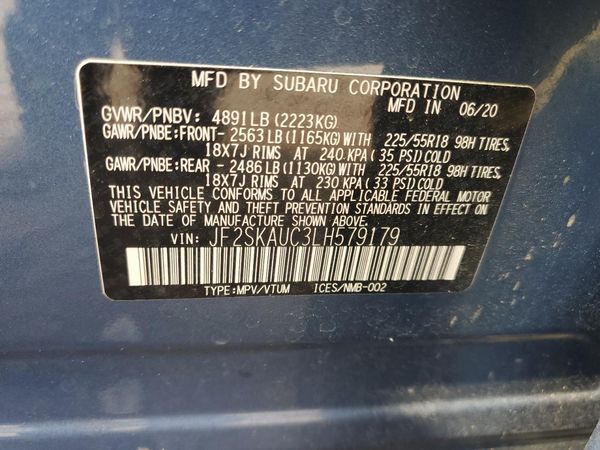 2020 SUBARU FORESTER