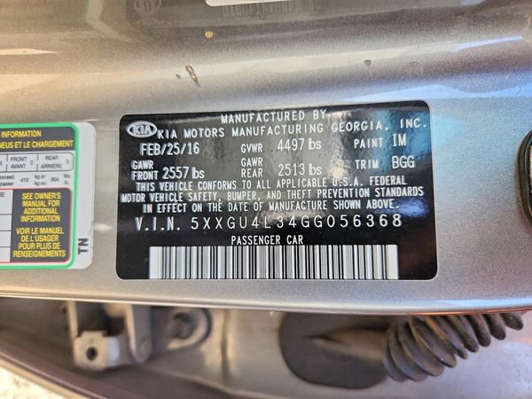 2016 KIA OPTIMA GLS, JSL