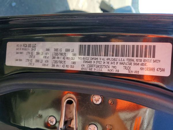 2019 RAM 1500 Tradesman, ST — VINS