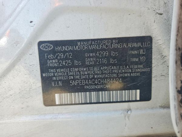 2012 HYUNDAI SONATA Middle-low level