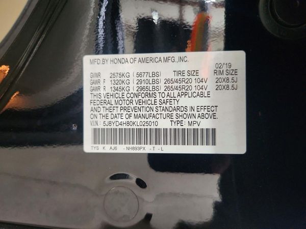 2019 ACURA MDX SH-AWD ADVANCE 6P