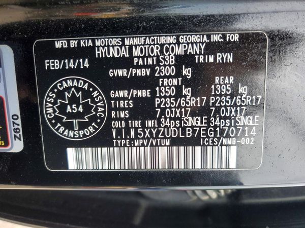 2014 HYUNDAI SANTA FE GLS — VINS