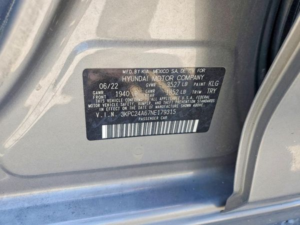 2022 HYUNDAI ACCENT SE, SEL
