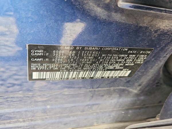 2020 SUBARU ASCENT
