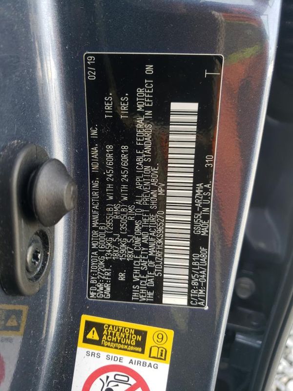 2019 TOYOTA HIGHLANDER SE/XLE