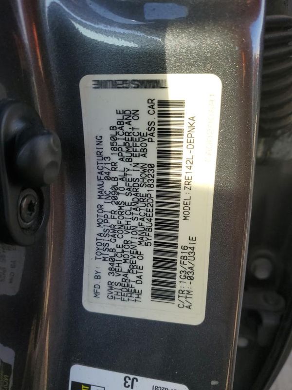 2013 TOYOTA COROLLA