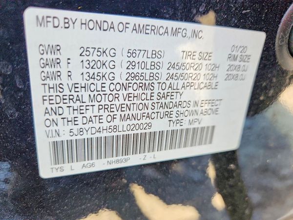 2020 ACURA MDX SH-AWD TECH 7P