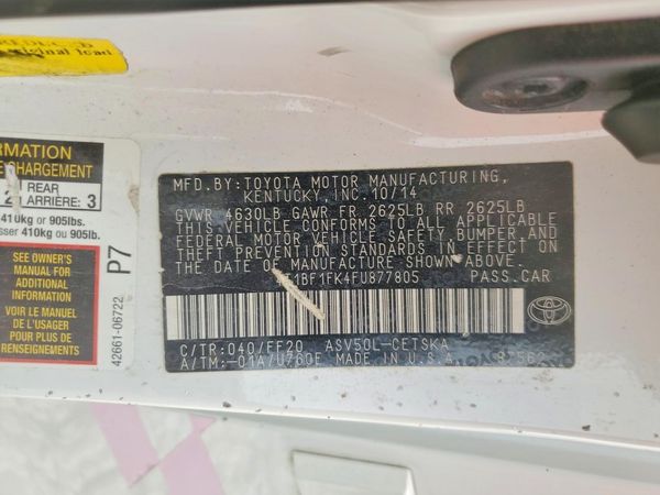 2015 TOYOTA CAMRY