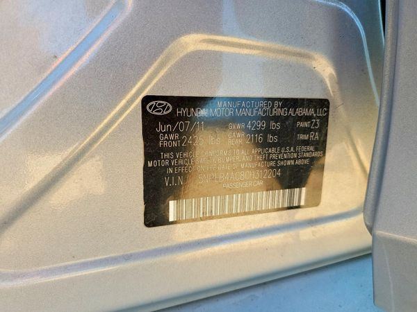 2012 HYUNDAI SONATA Middle-low level